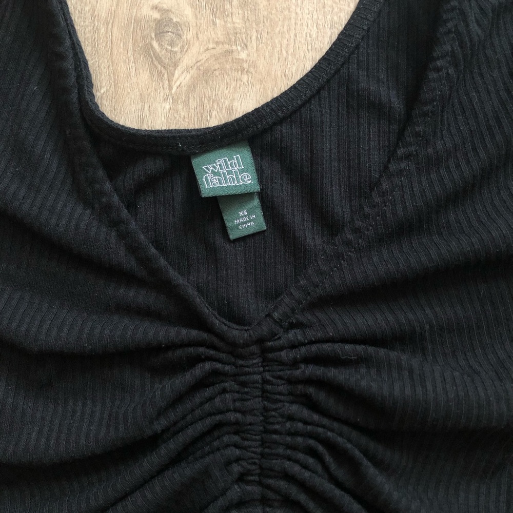Black Ruched Top - Picture 2 of 3